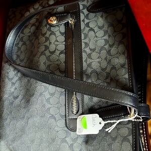 Coach large canvas black bag